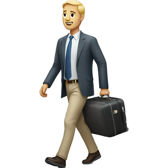 White man Walking with luggage emoji