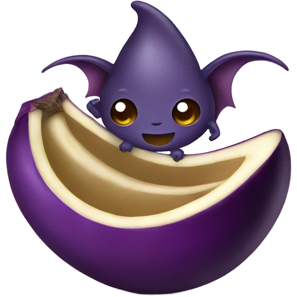 A bat on an eggplant  emoji