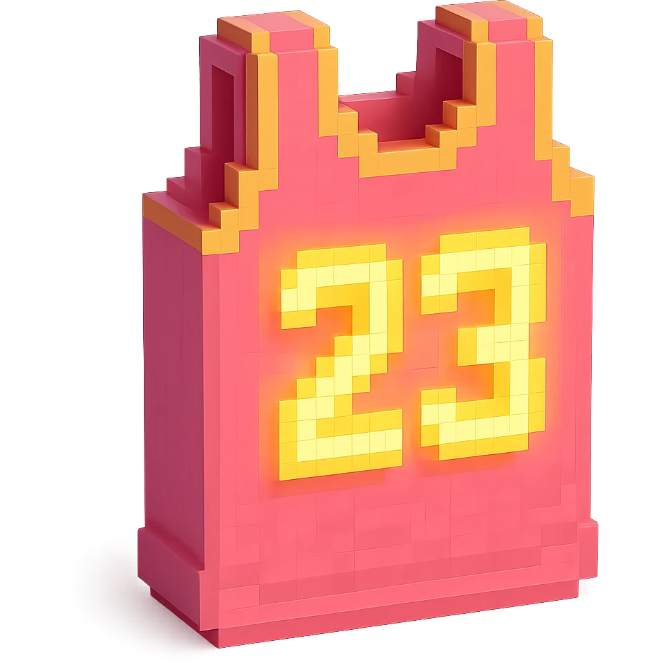 розовая баскетбольная майка со светящейся надписью "23", no background emoji