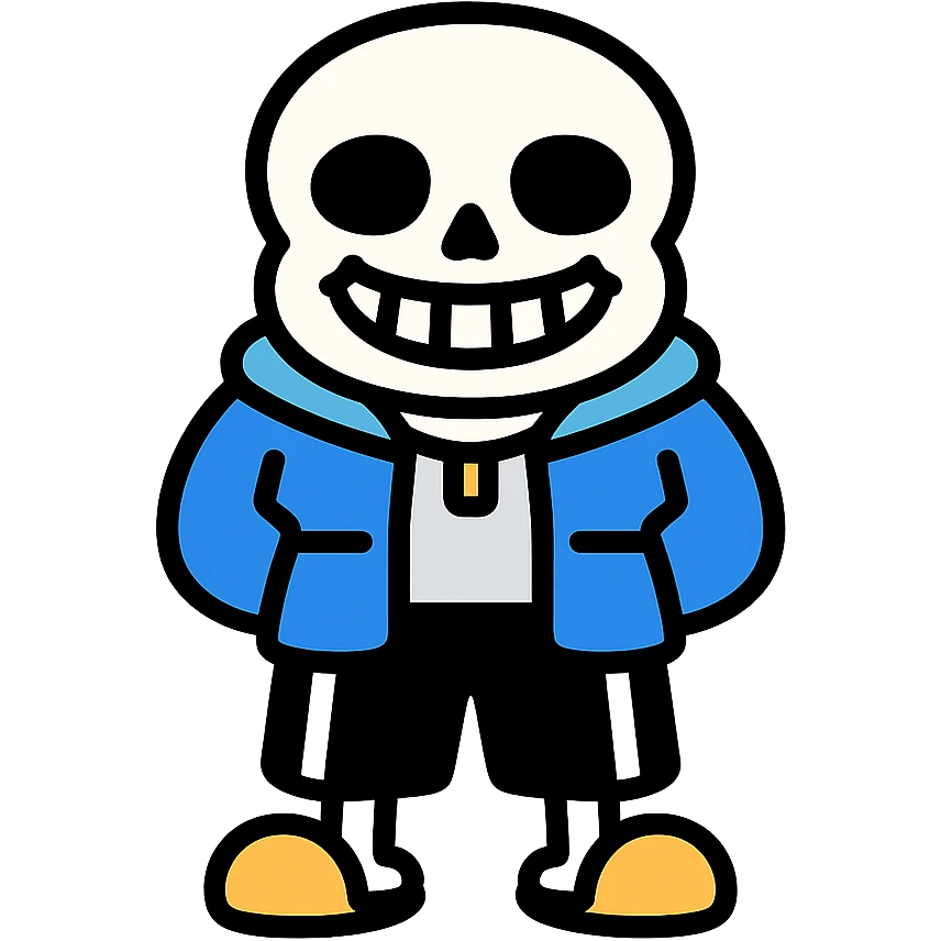 color outline icon of Sans the skeleton from Undertale emoji