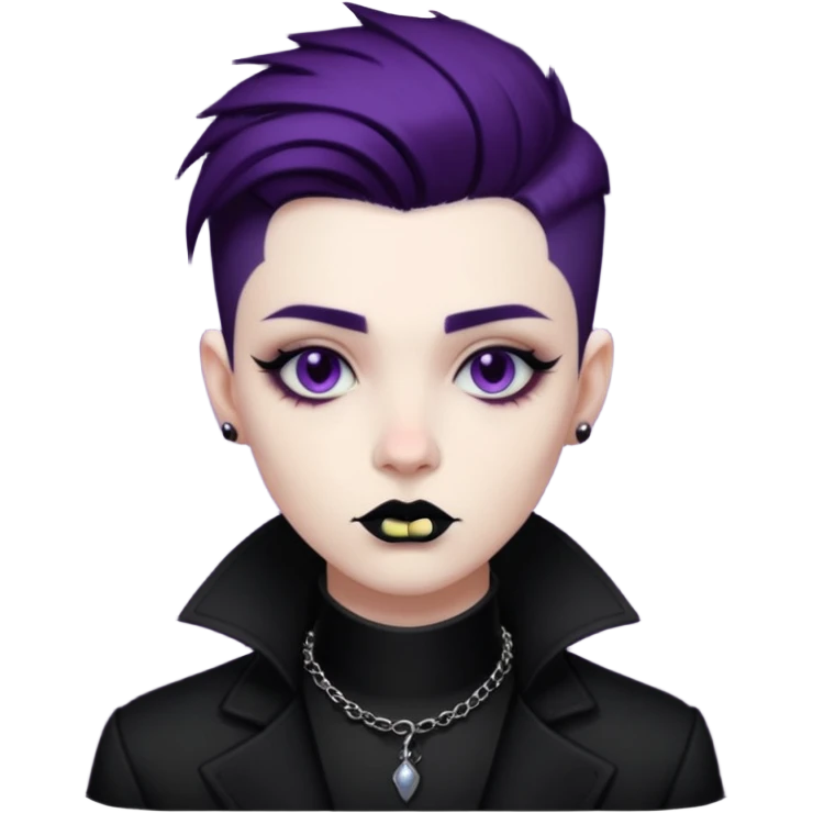 goth nonbinary person with cool masculine haircut emoji