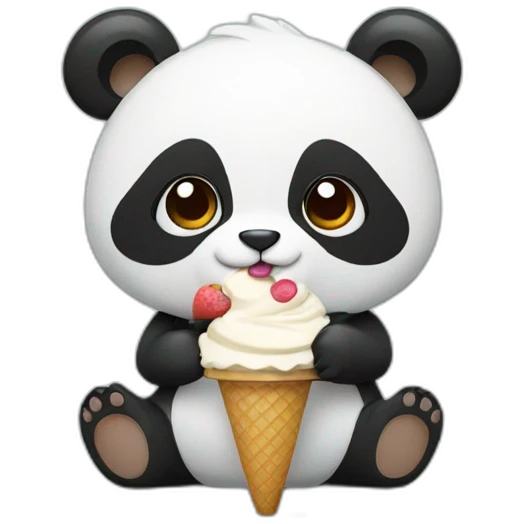 Panda eating ice cream emoji