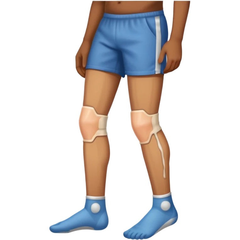 сделай на зеленом фоне эмодзи человечек с травмой ноги emoji