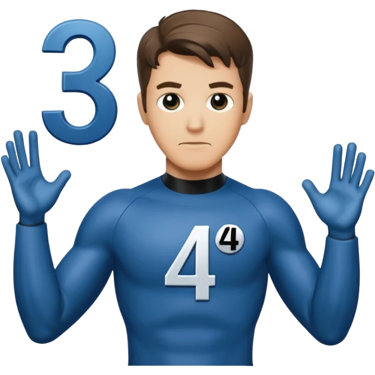 reed richards from fantastic four with the number 4 on chest emoji
