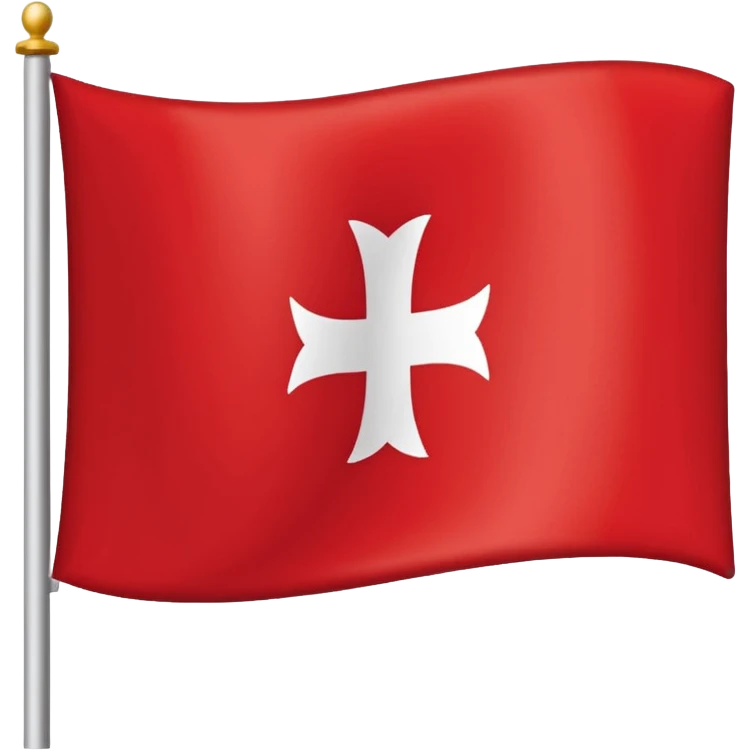 una bandera de fondo blanco, con una cruz que toca las 4 esquinas de la bandera emoji