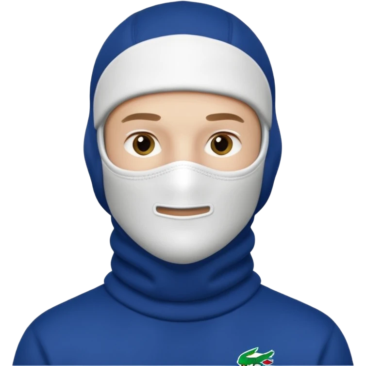 white boy lacoste balaclava with lacoste emoji