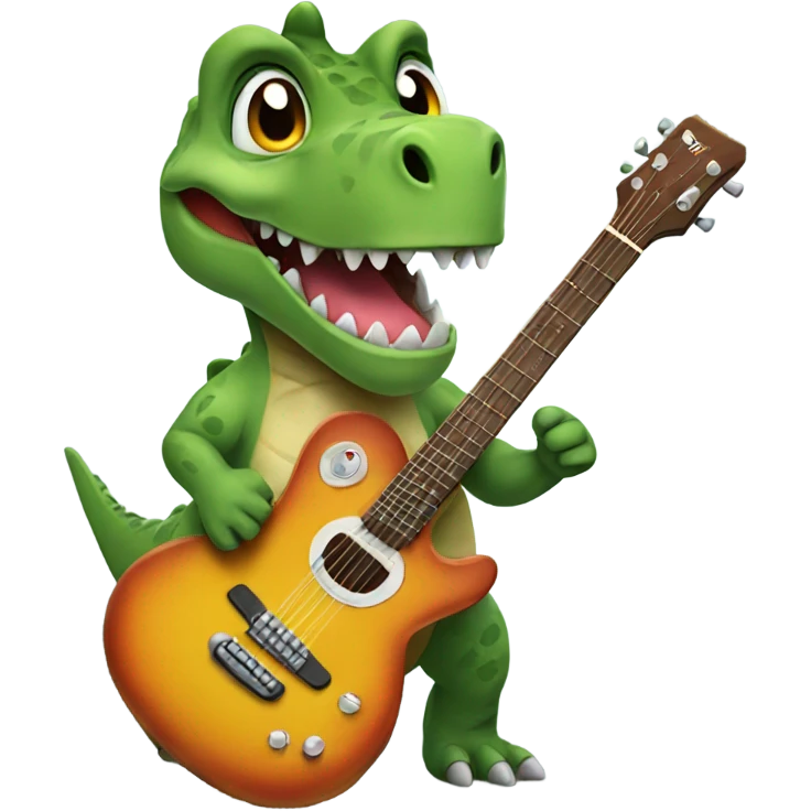 dinosaur with guitar  emoji