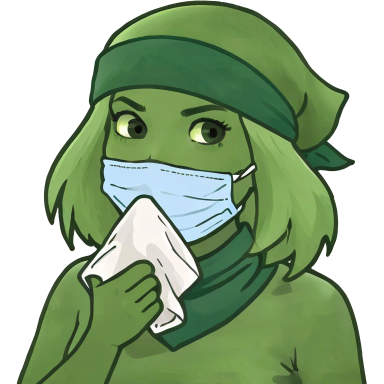 Blonde girl with a nosebleed emoji