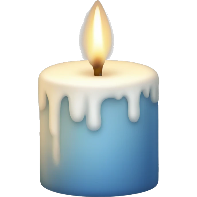 White candle light bluebow emoji