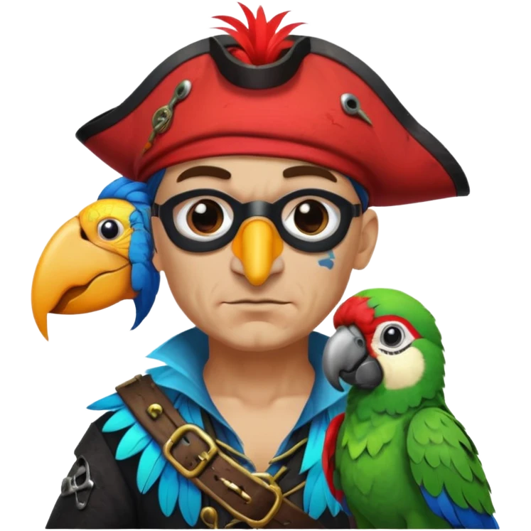 pirate and parrot emoji