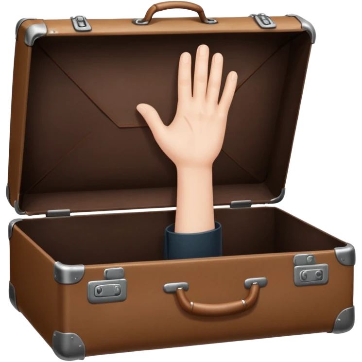 Suitcase with a hand sticking out emoji
