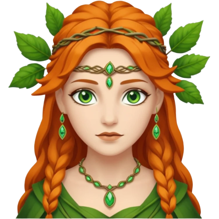 Leaf-necklace druid queen emoji