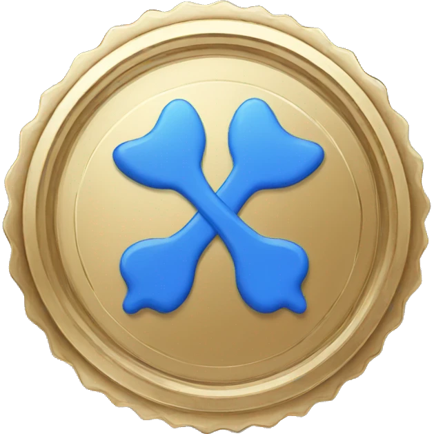 Badge bleu de certification emoji