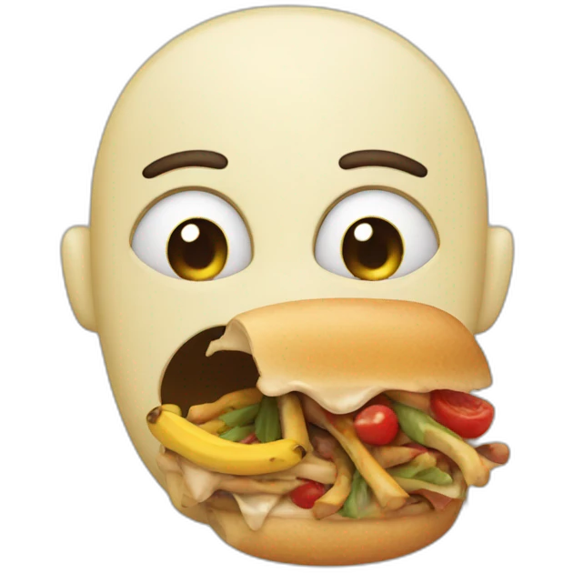 Face with dregs of food in its mouth emoji