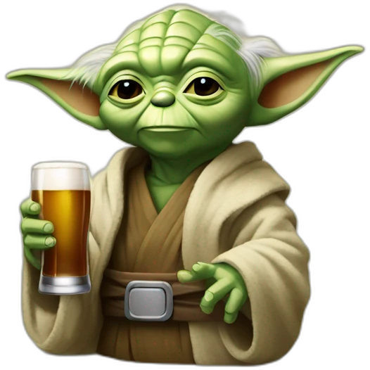 Yoda buvant une bière emoji