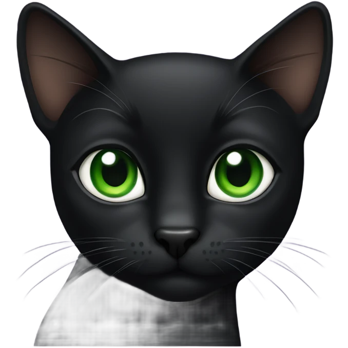 All black cat with green eyes  emoji