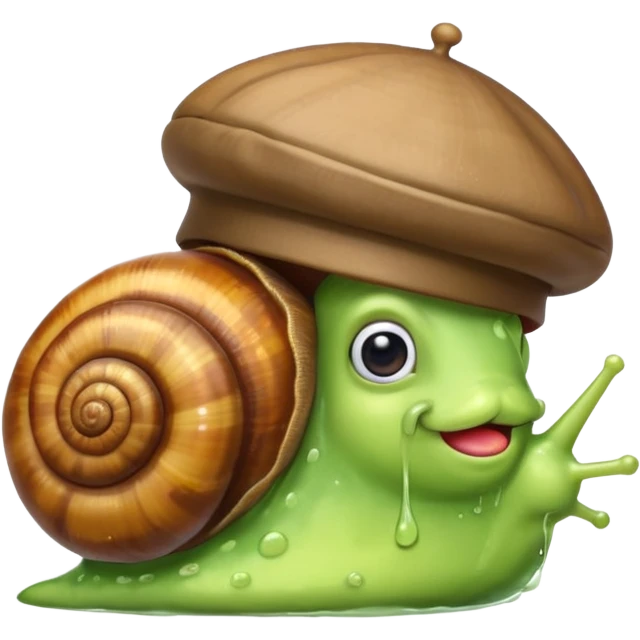 French snail with a beret and a mustache emoji