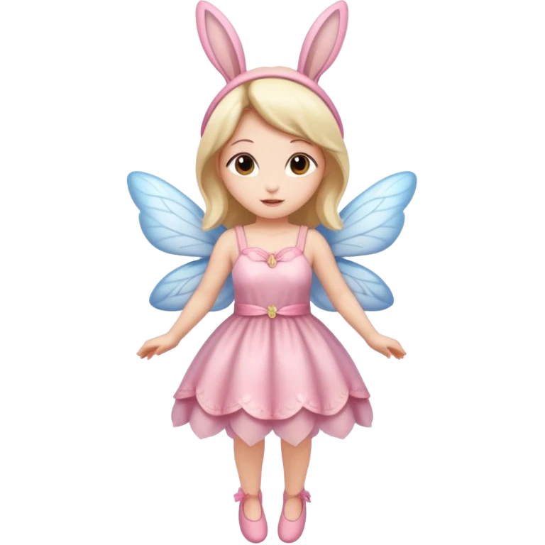 a flying fairy with wings and with bunny ears emoji