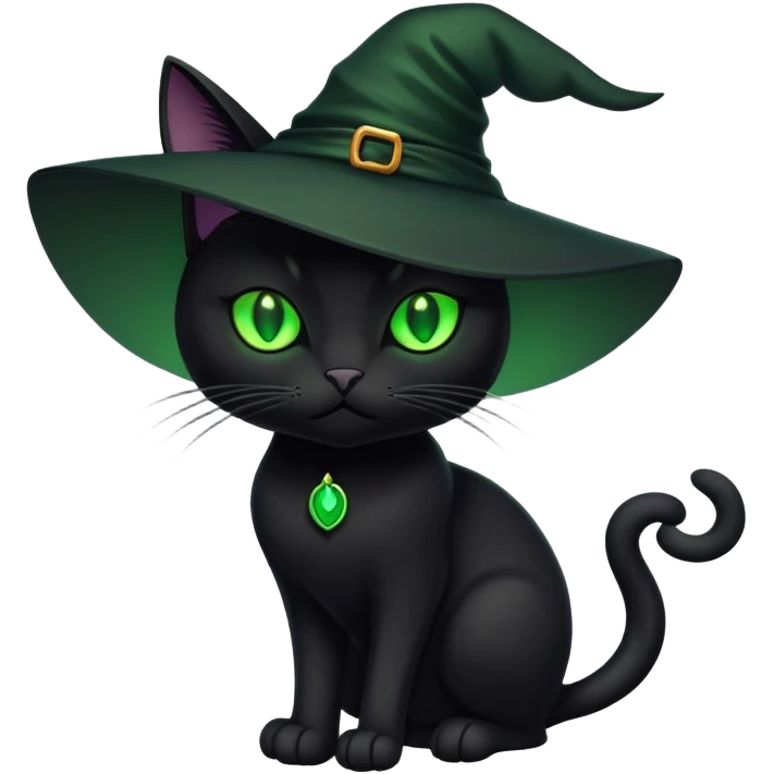 Black witch cat emoji