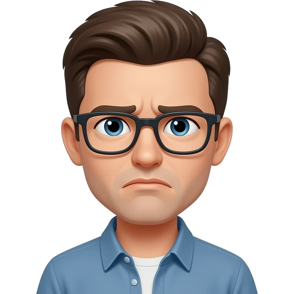 I want an emoji that shows I am stressed but a bit down for no reason, but fine emoji