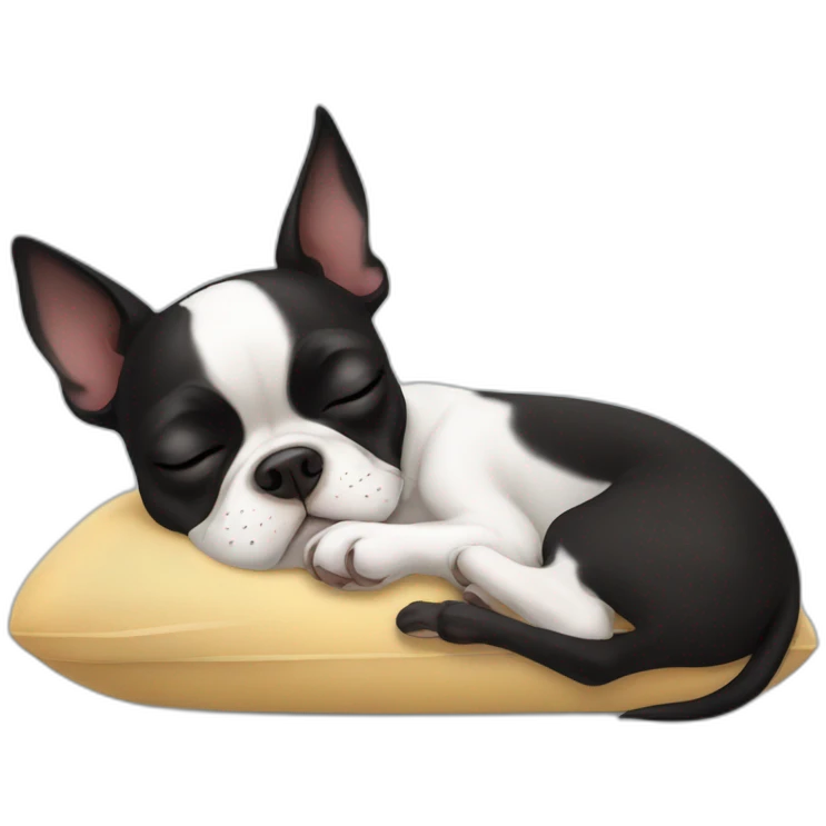 boston terrier sleeping emoji