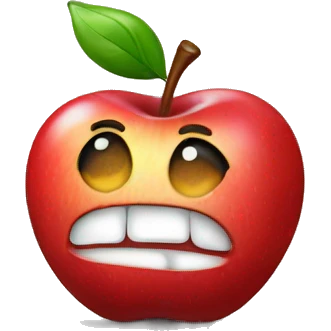 Can you generate an image of a crying apple  emoji