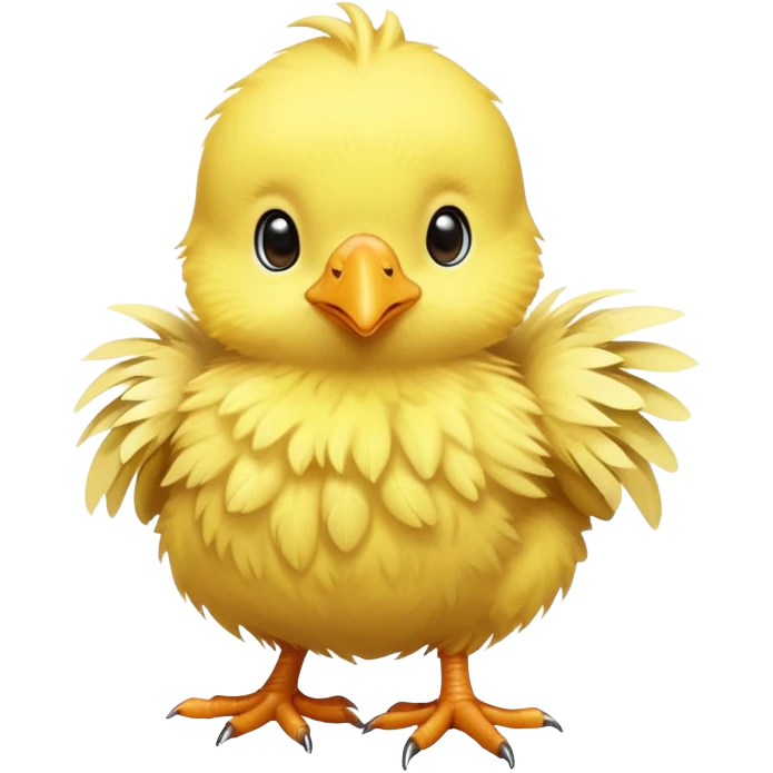 Baby chocobo from Final Fantasy, cute tiny yellow bird chick with fluffy feathers emoji