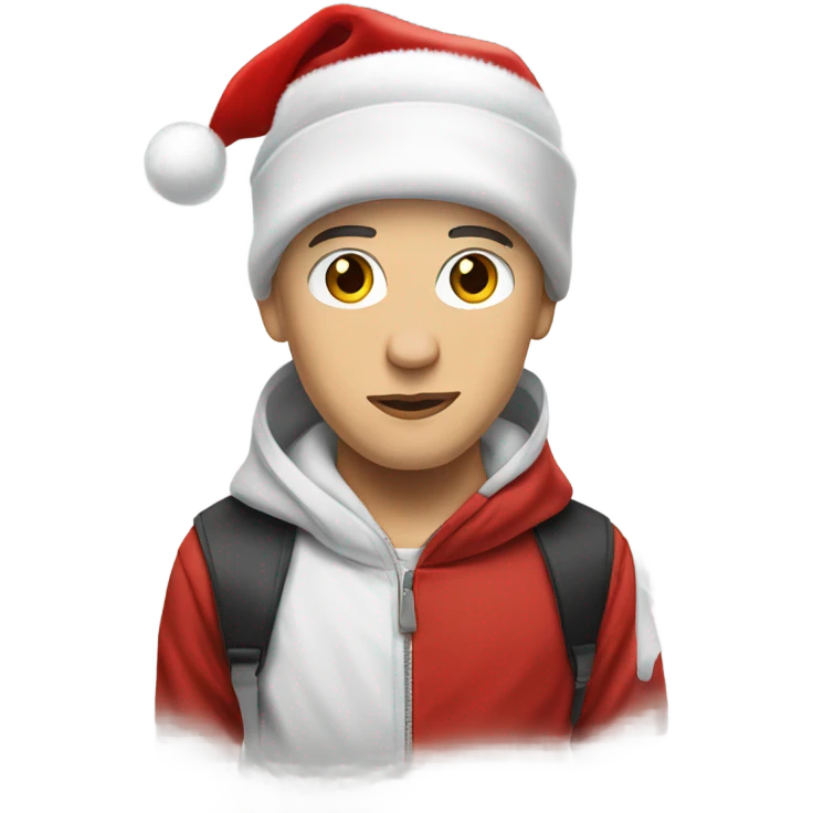 Eminem with a Christmas hat emoji