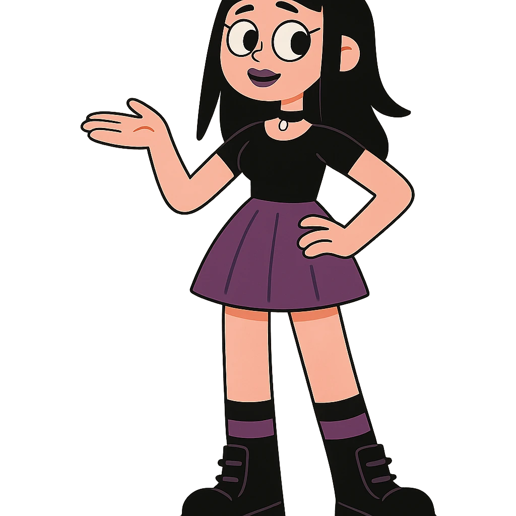 goth girl with exaggerated proportions emoji