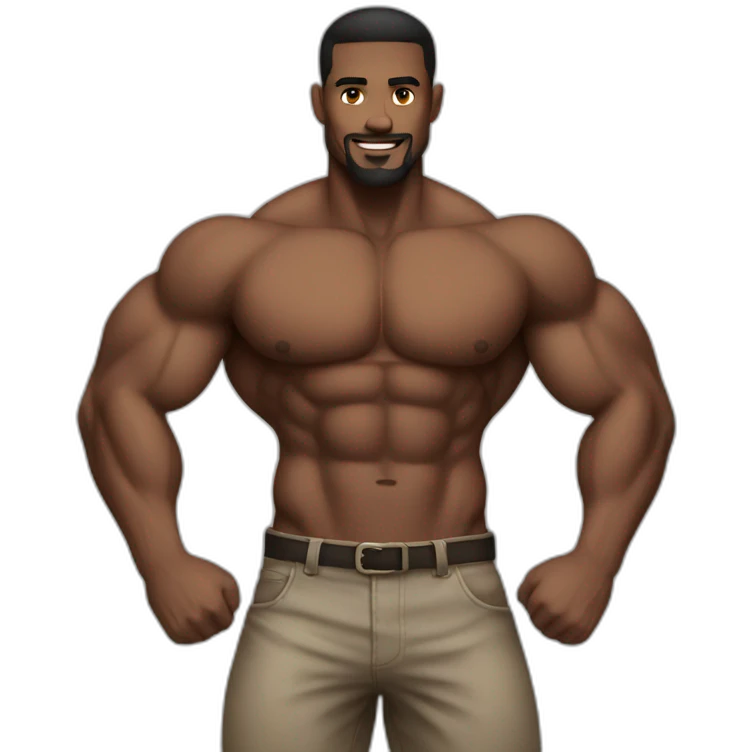 muscular guy black emoji