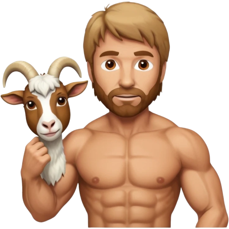 Chuck Norris and goat as one emoji