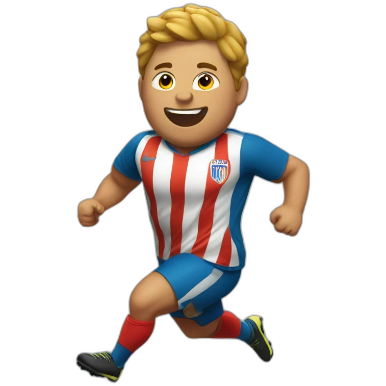 fat soccer player running emoji