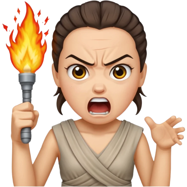 angry screaming "I hate you!" rey emoji
