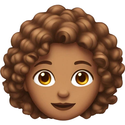 girl emoji tan skin with curly brown hair emoji