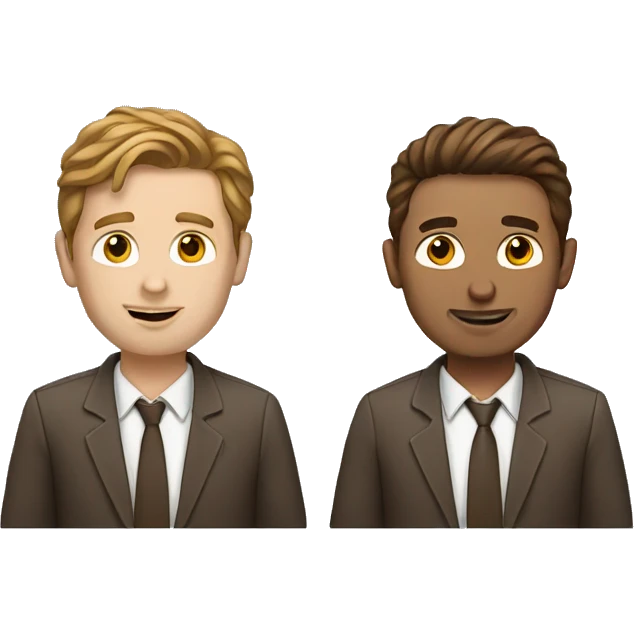 two white guys with brown hair using their laptops emoji