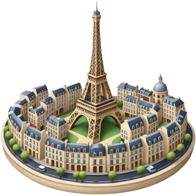Make a full city of Paris with the Eiffel Tower in the background and some Paris buildings in front  emoji