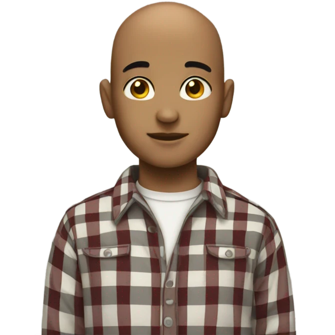 bald boy in plaid shirt emoji