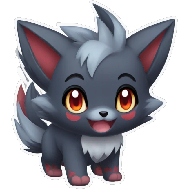 Kawaii baby Zorua-Zoroark-Mightyena emoji