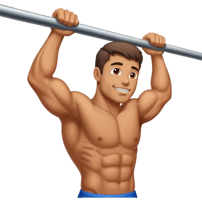 guy going pull up with his chin above the bar emoji