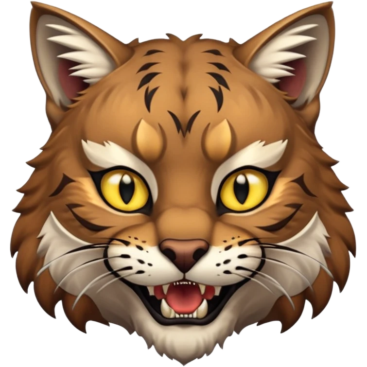 Bobcat with long upper fangs emoji