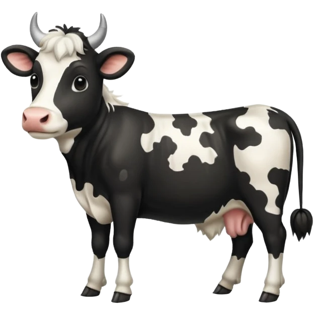 white black spotted  cow tail emoji