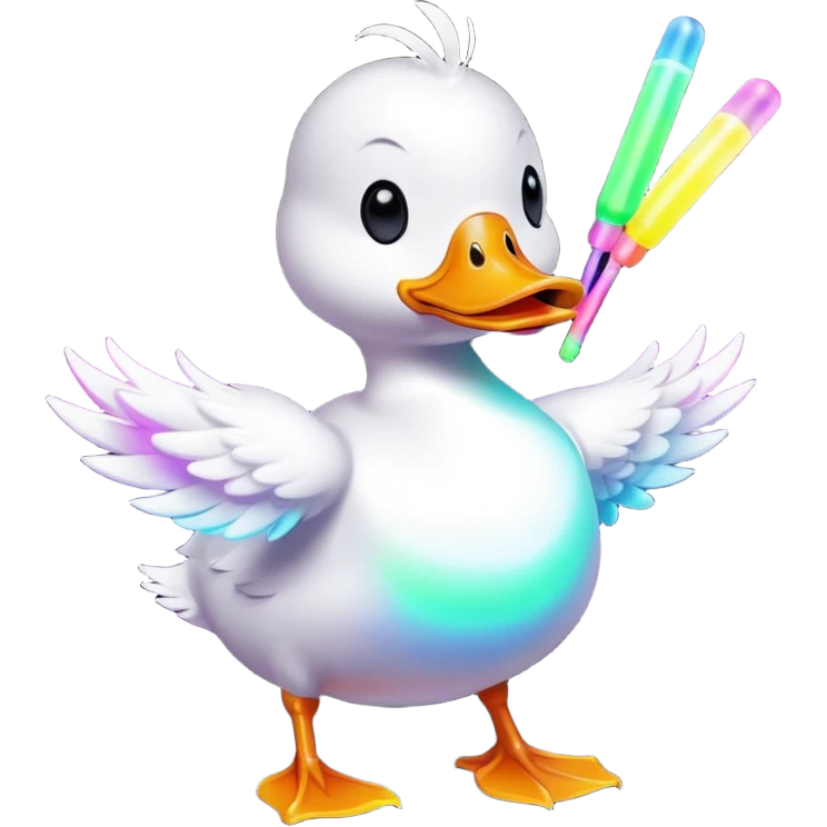 A duck at a rave emoji