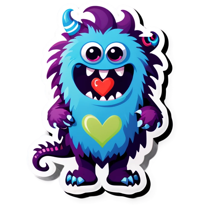 Monster with heart emoji