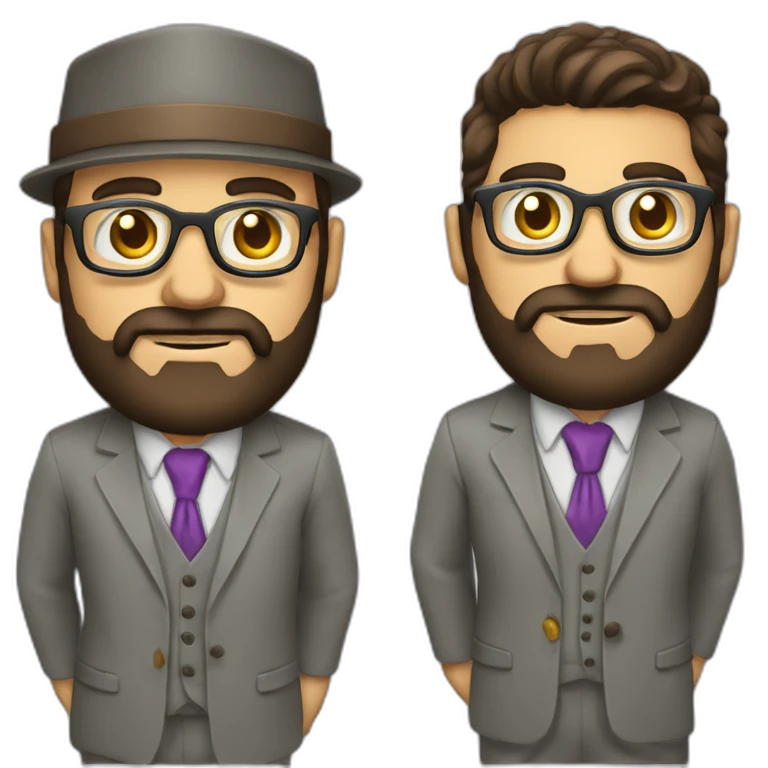 vendedor con barba y lentes con traje y el pulgar arriba emoji