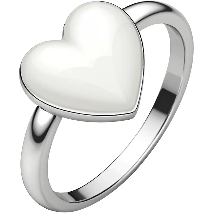 Pandora ring white heart emoji