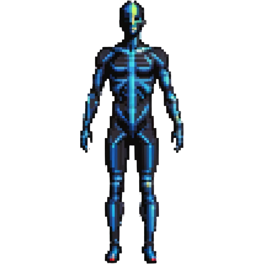 Human body silhouette with digital 3D scanning grid lines covering it, futuristic body scan emoji