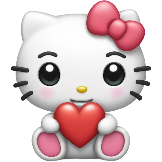 hello kitty with heart emoji