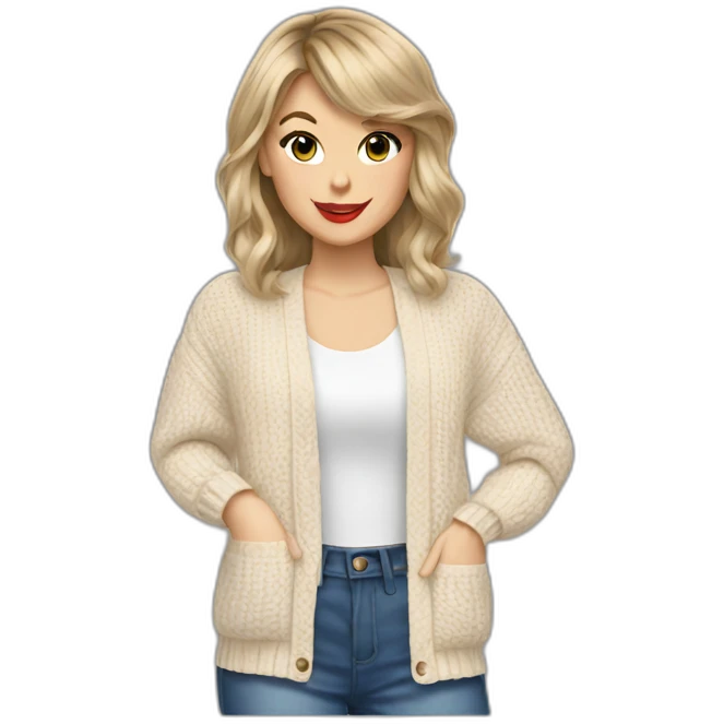 Taylor swift wearing a cardigan emoji