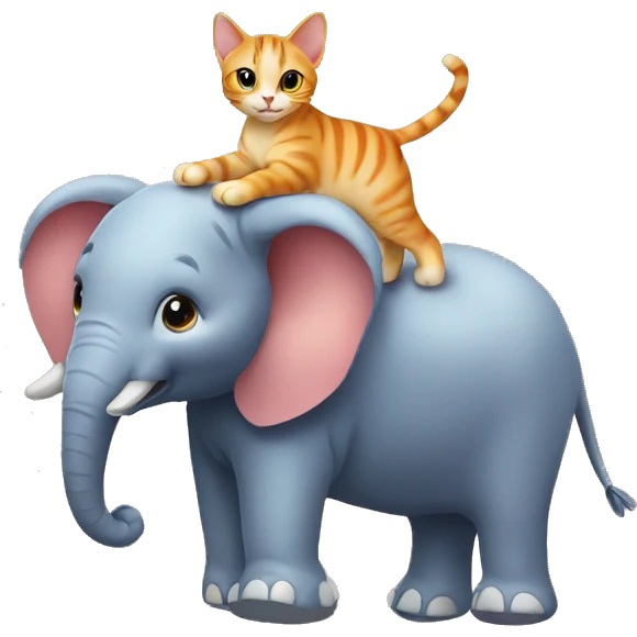 Cat on an elephant emoji
