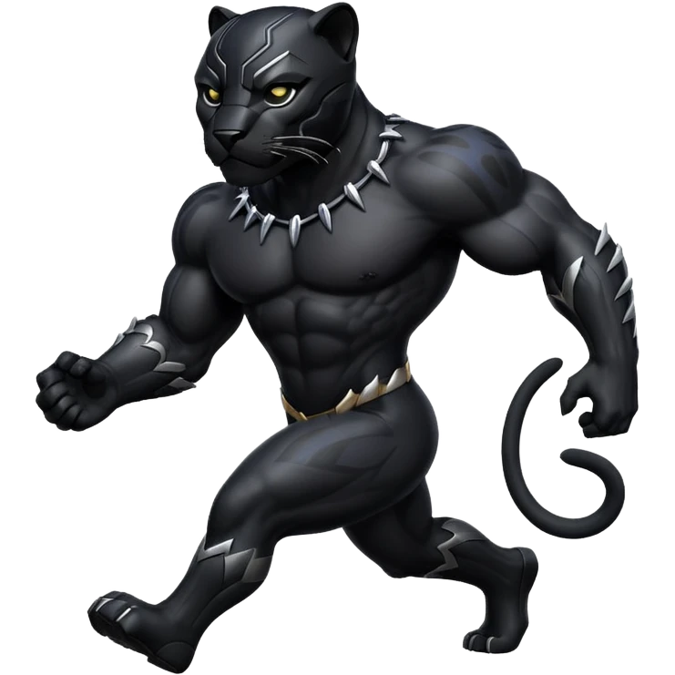 Real black panther walking impassive emoji